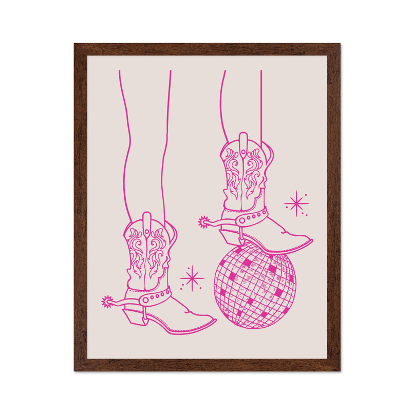 Bottes de cow-boy n ° 1, Poster, 24"H x 32"W, Brown Framed