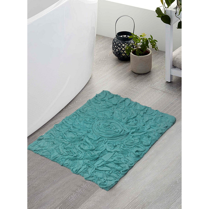 Tapis pour salle de bain Schoenberger, L 24 po x l 17 po, Turquoise