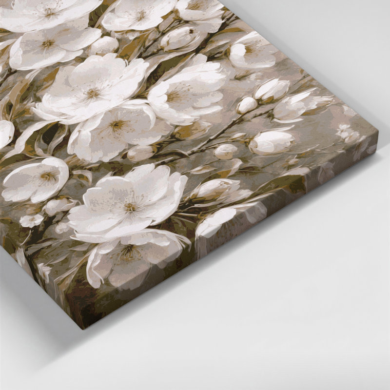 "Watercolor Botanical" 90, art mural sur toile beige, H 12 po x l 18 po