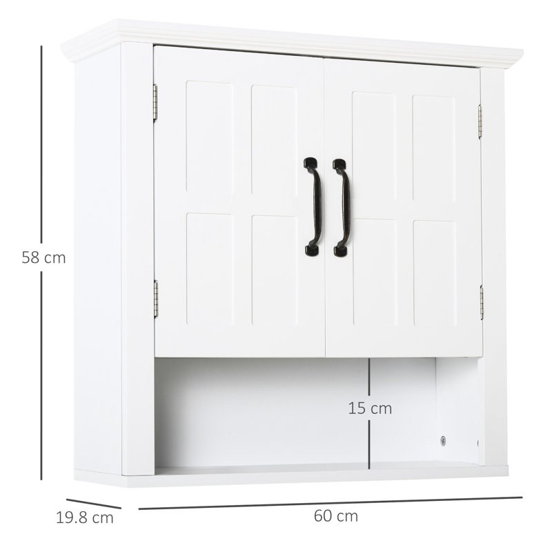 White 3 Bathroom Cabinet, With Adjustable Shelf And 2 Doors - Optimize Space Over Toilet Storage Shelf, Keep Your Essentials Organized,
