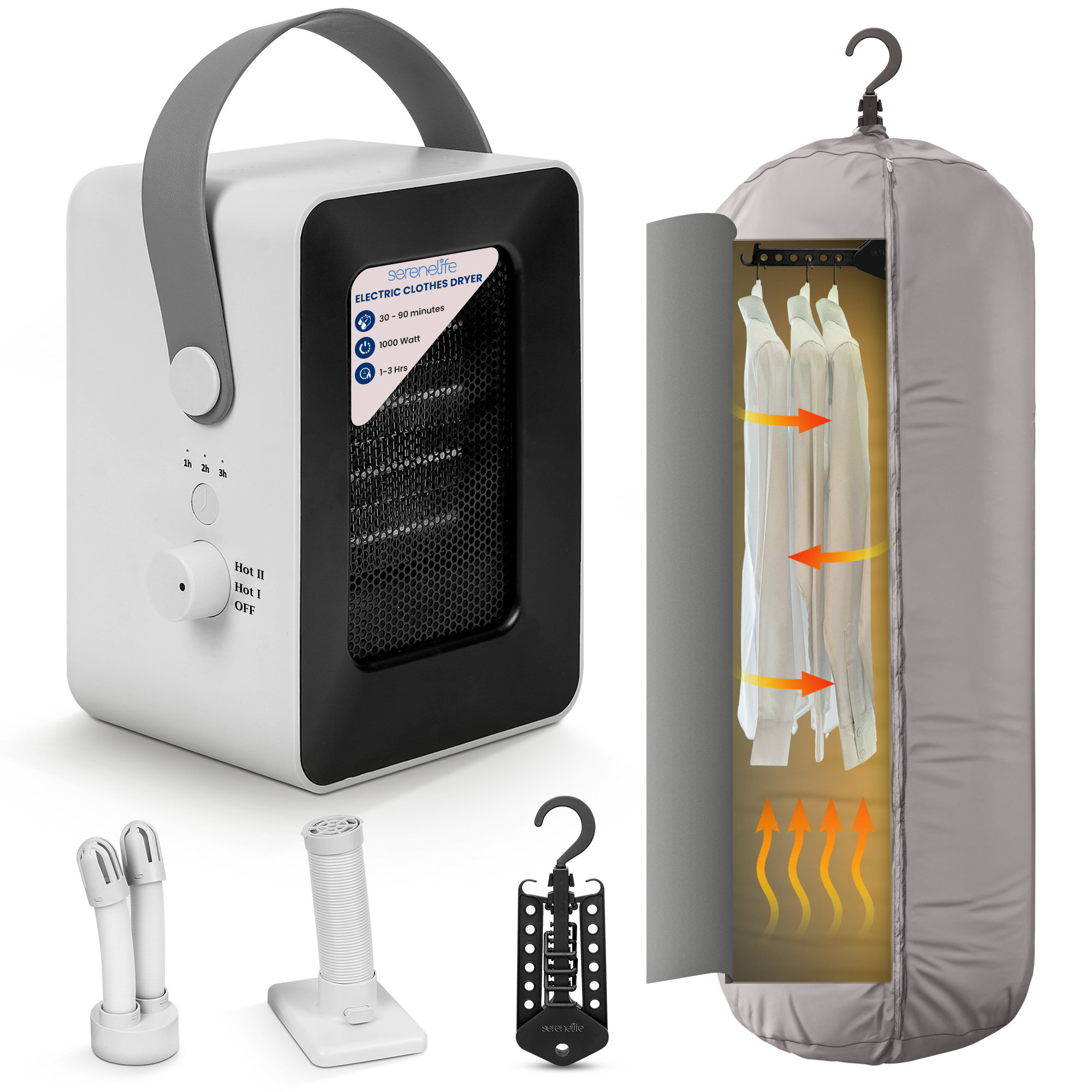 Clothes Dryer, 1600W-110V Portable Clothes Dryer, Martinique