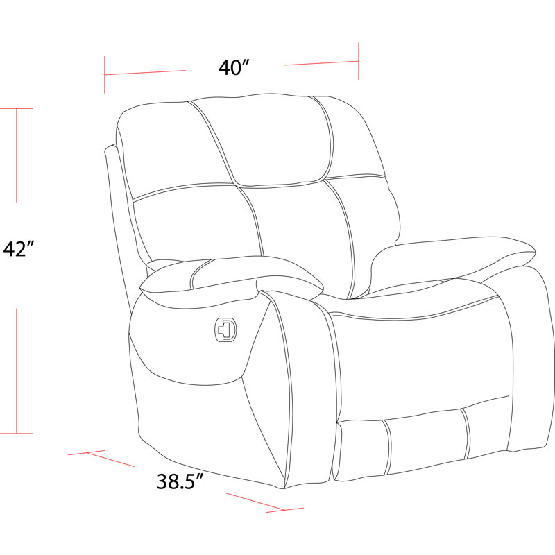 Karliyah 40" Manual Glider Recliner with Pillow Top Arms, Shadow Natural