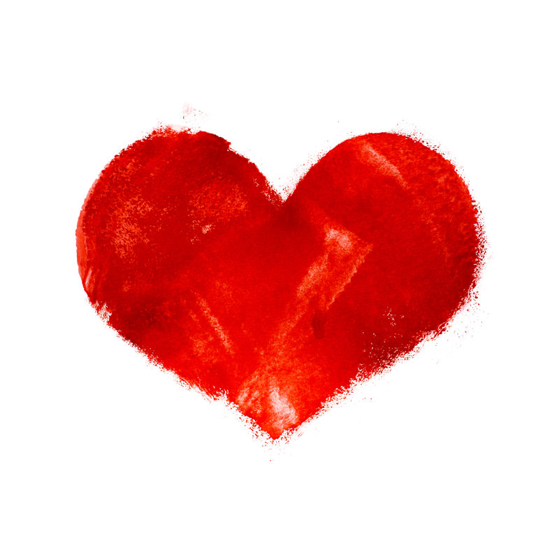 Watercolor Heart Shape by Marat Musabirov - Wrapped Canvas Painting, 61cm H x 91cm W