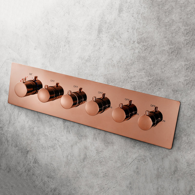 Thermostatic All-In-One Kit with Rough in-Valve, Rose Gold