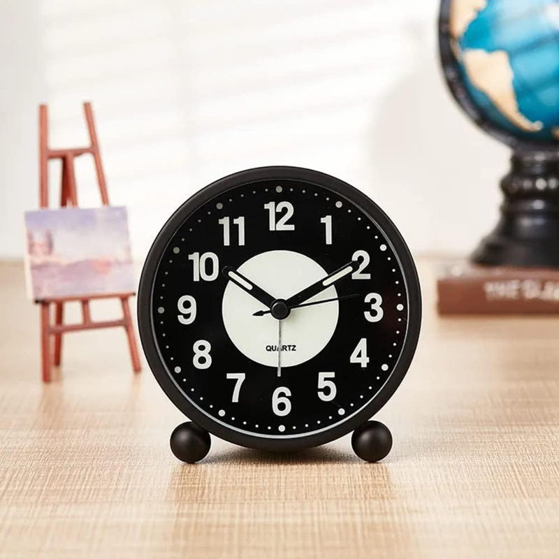 Metal Case + Plastic Dial Tabletop Clock