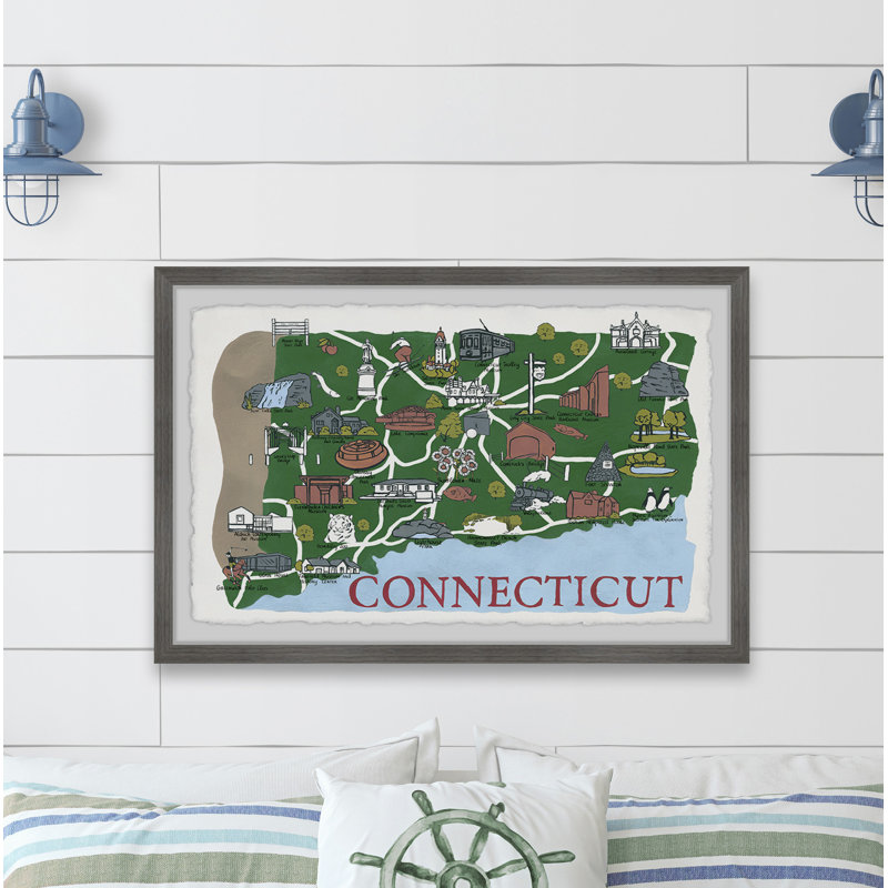 Connecticut Spots - Cadre photo, reproduction d'art sur papier, H 8 po x l 12 po x P 1,5 po