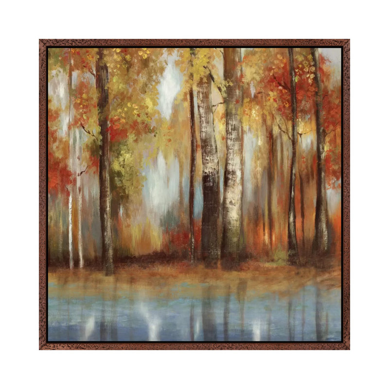 Soft Light II by Allison Pearce - Painting on Canvas, Classic Brown Wood Framed Canvas, 45.72 cm H x 45.72 cm W