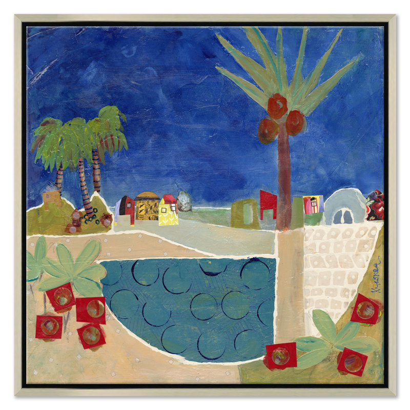 Coconuts by Jill Krasner - Single Picture Frame Painting on Canvas, Silver