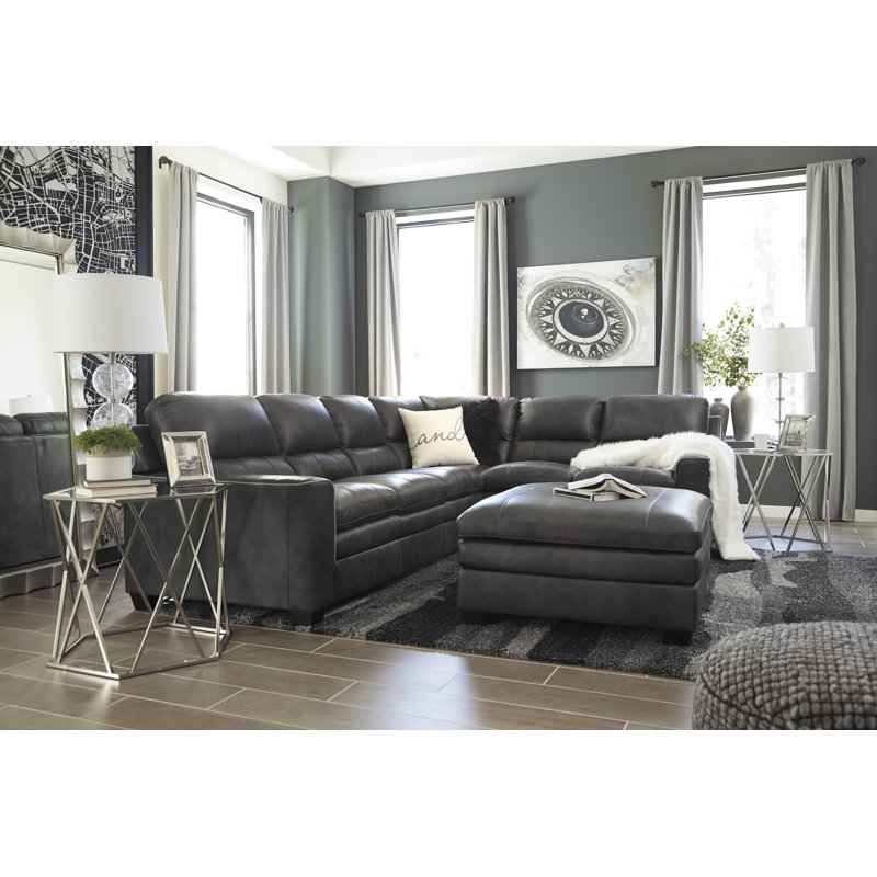 Clute Upholstered Sectional, Charcoal, Right Hand Facing