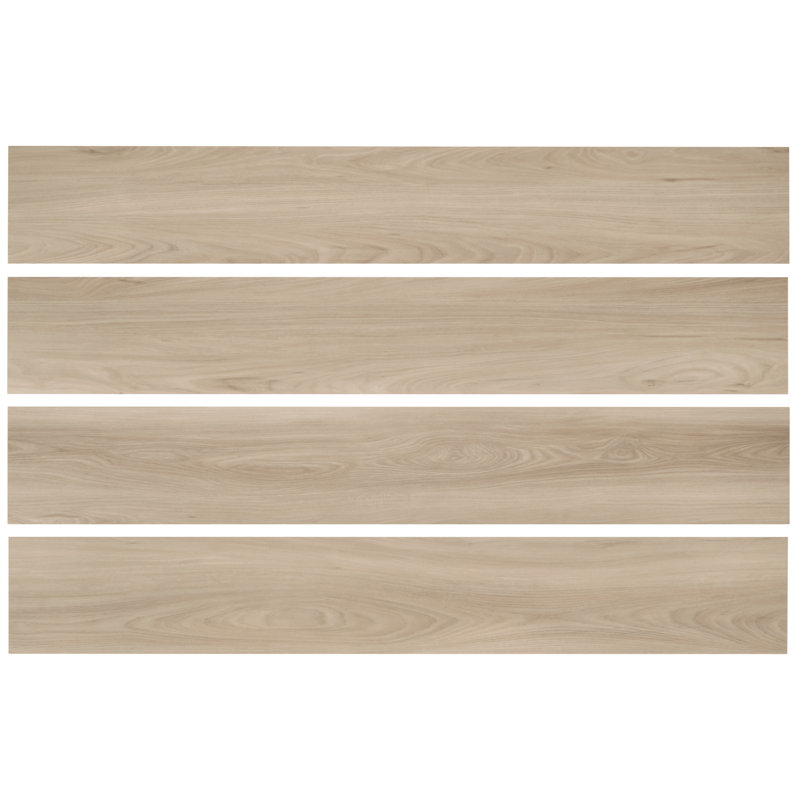9 po. X 60 po Carrelage de sol en vinyle mat mat (37,5 pieds carrés / caisse), Naturel
