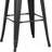 2PC Rustic Metal Barstools with Bucket Back and 4 Leg Design
