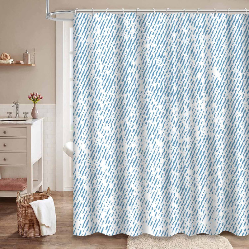 Rideau de douche en tissu sans couture Grim, L 72 po x l 78 po