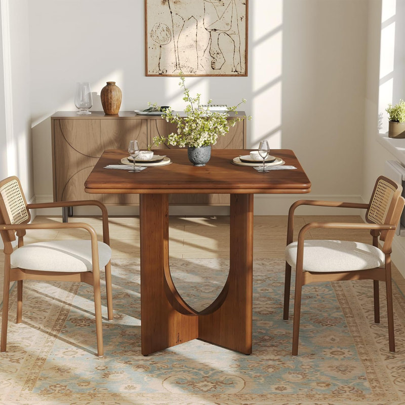 Dining Table with Wood Base