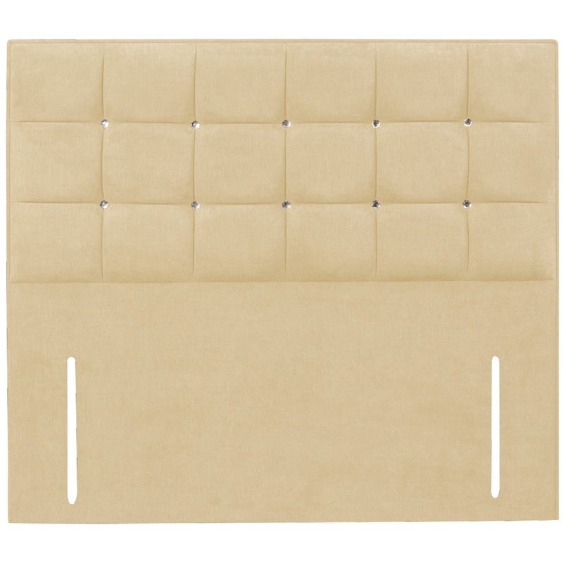 Glamour Upholstered Headboard, Cream -1, Single (3'), Velvet
