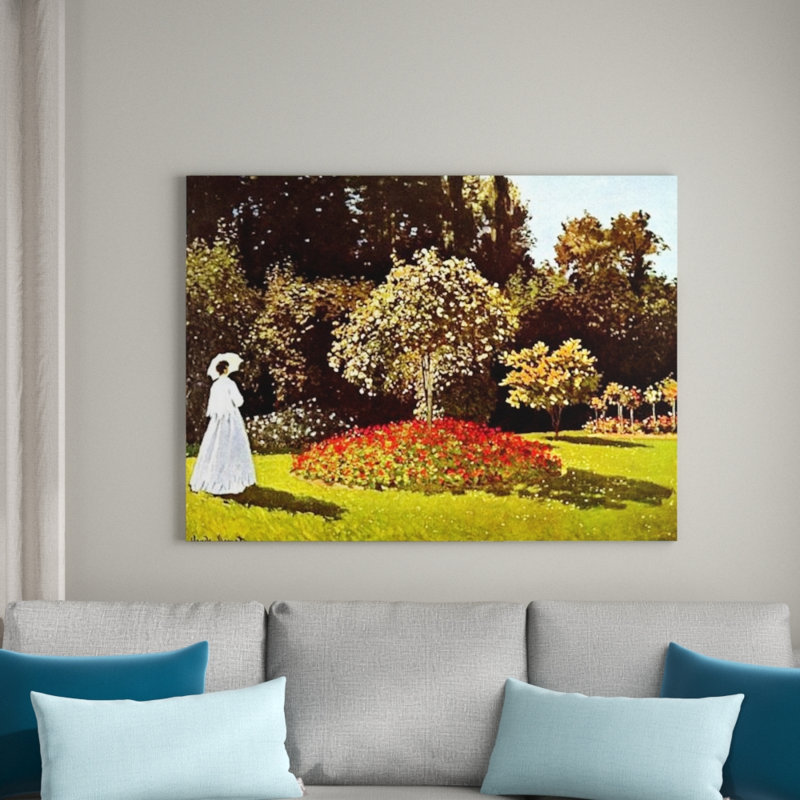 Woman In The Garden by Claude Monet - Wrapped Canvas Painting, 90cm H x 120cm W x 1.8cm D