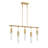 Downend 5-Light Linear Chandelier in Warm Brass