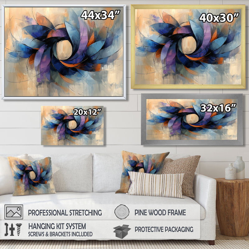 Couronne de velours abstrait Ingeborg - densité, art mural, Reproduction encadrée d'une seule photo, H 34 po x l 44 po