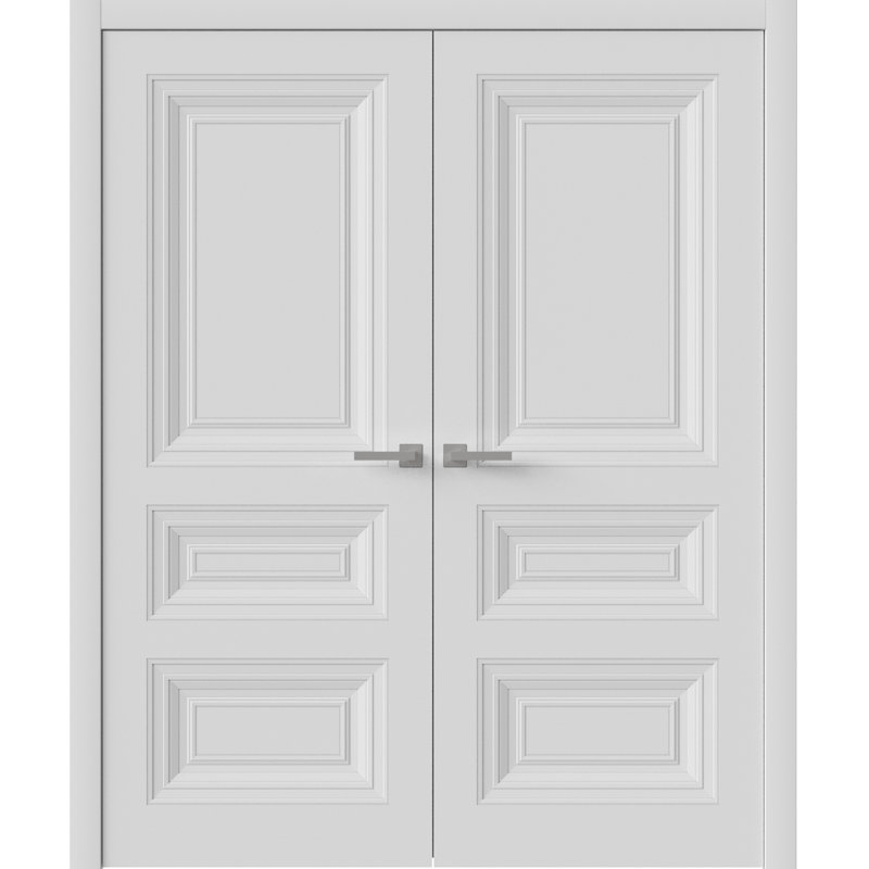 Portes intérieures intérieures | Blanc ESSENTIEL 1233 | Cadre de panneau intérieur en bois massif | Portes de chambre à coucher pour garde-robe