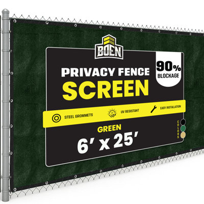 Brise-vue vert, 173 cm x 45,7 m, filet coupe-vent en tissu avec œillets en acier renforcé pour clôture de jardin ou toute clôture extérieure en métal ou en bois.