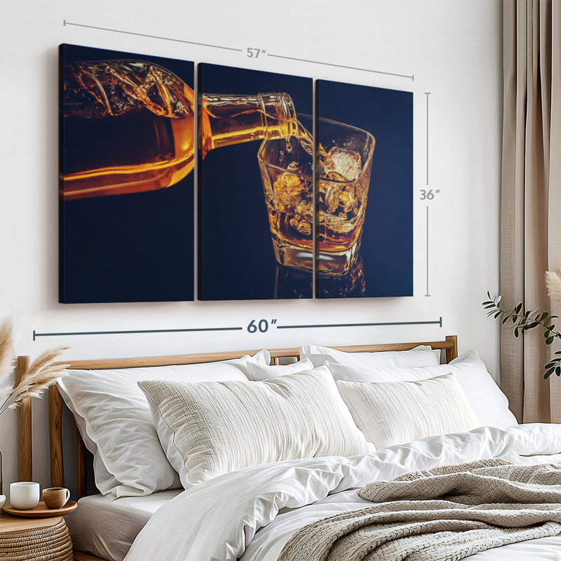 «Versing Whisky Glass» sur, H 36 po x l 57 po x P 1,25 po