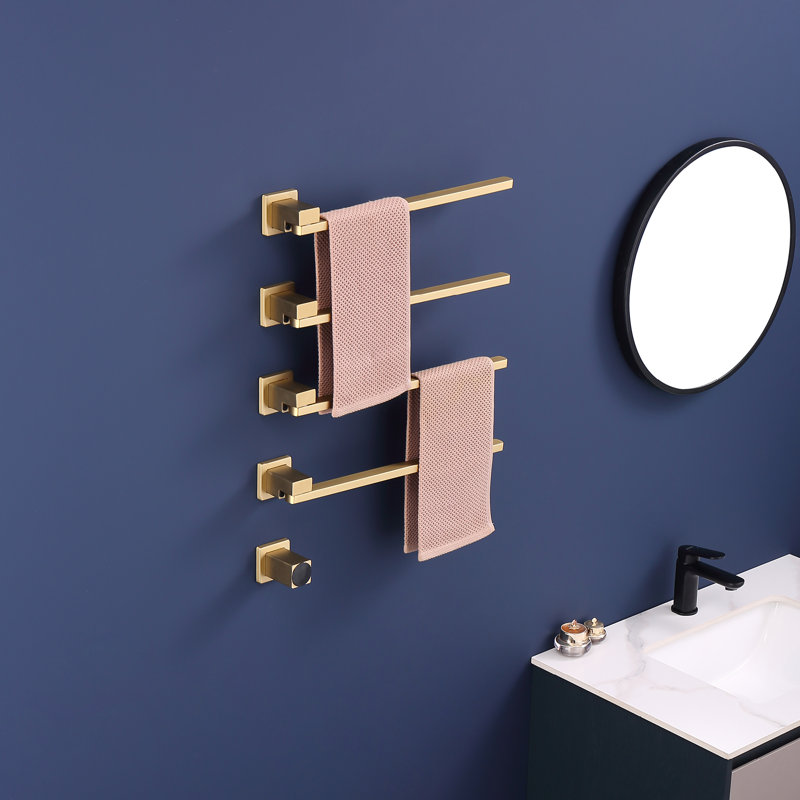 Traditional Towel Rail Towel Warmer, Gold