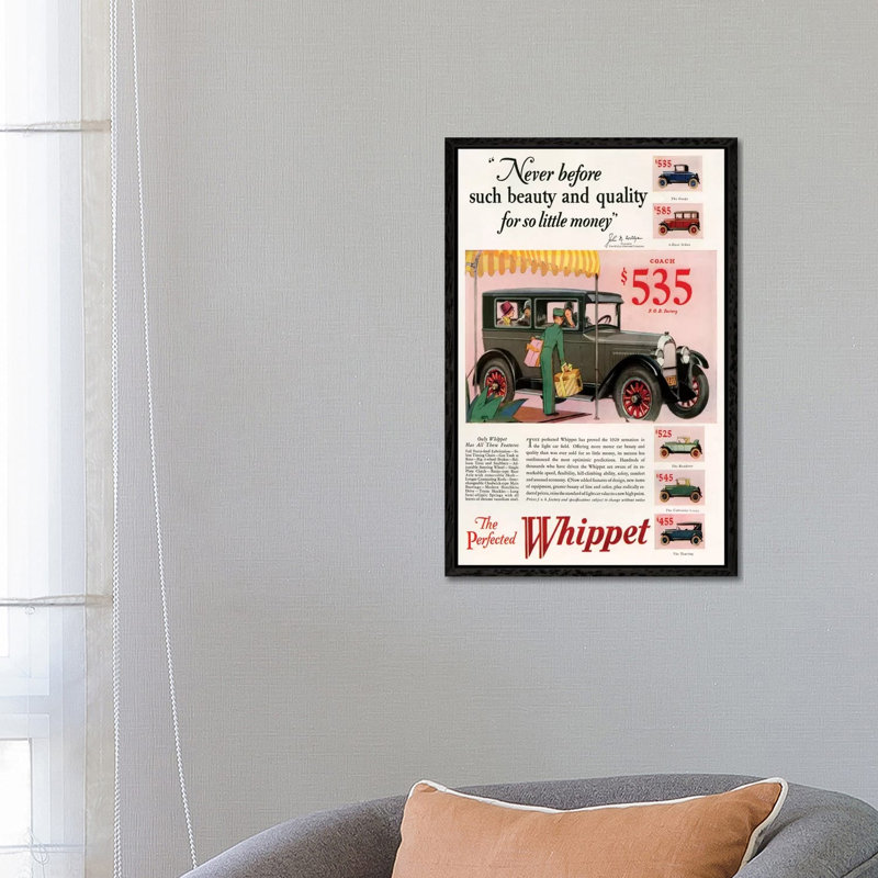 1920s Willys-Knight Magazine Advert by The Advertising Archives - Gallery-Wrapped Canvas Giclée on Canvas, Black Framed