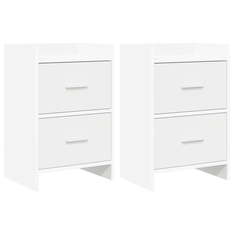 40 cm W Bedside Table, White