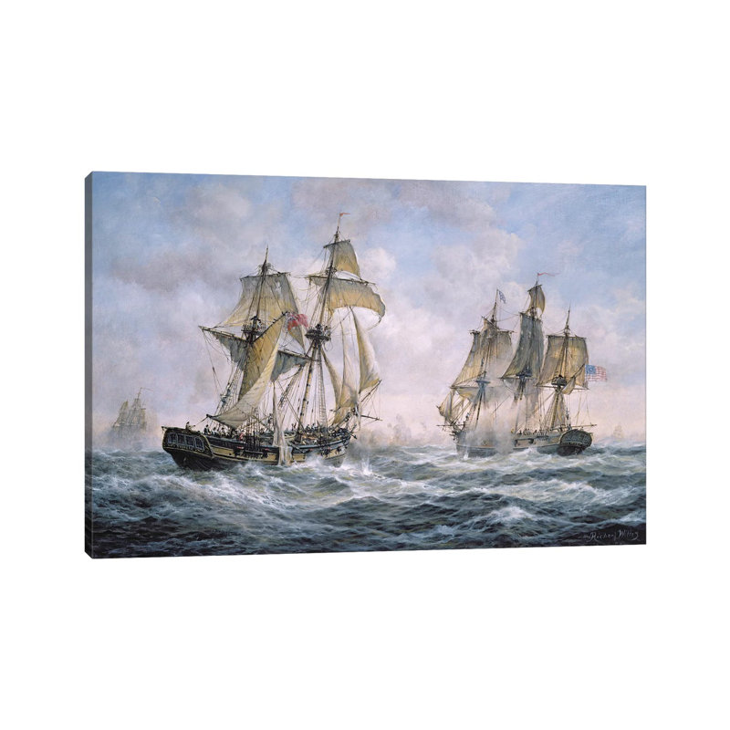 Action Between U.S. Sloop-of-War "Wasp" and H.M. Brig-of-War "Frolic", 1812- Gallery-Wrapped Canvas Giclée, 26" H x 40" W
