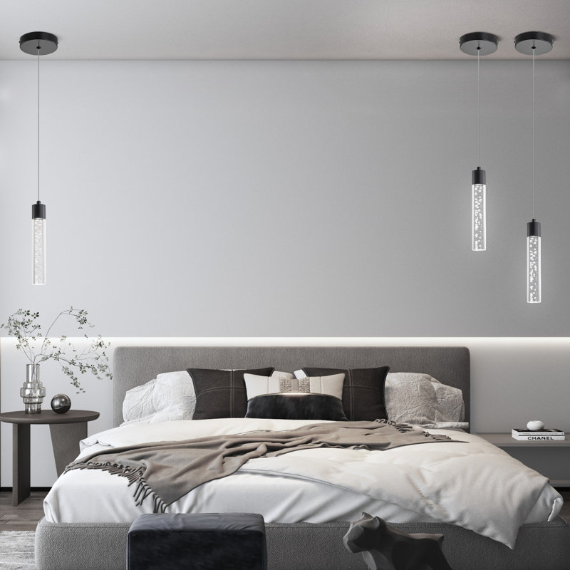 Luminaire suspendu 3 lumières à DEL simple (ensemble de 3)