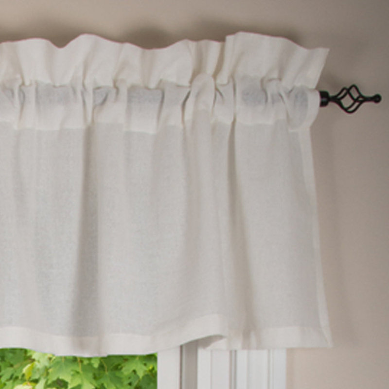 Karigan Cotton Ruffled Window Valance, White