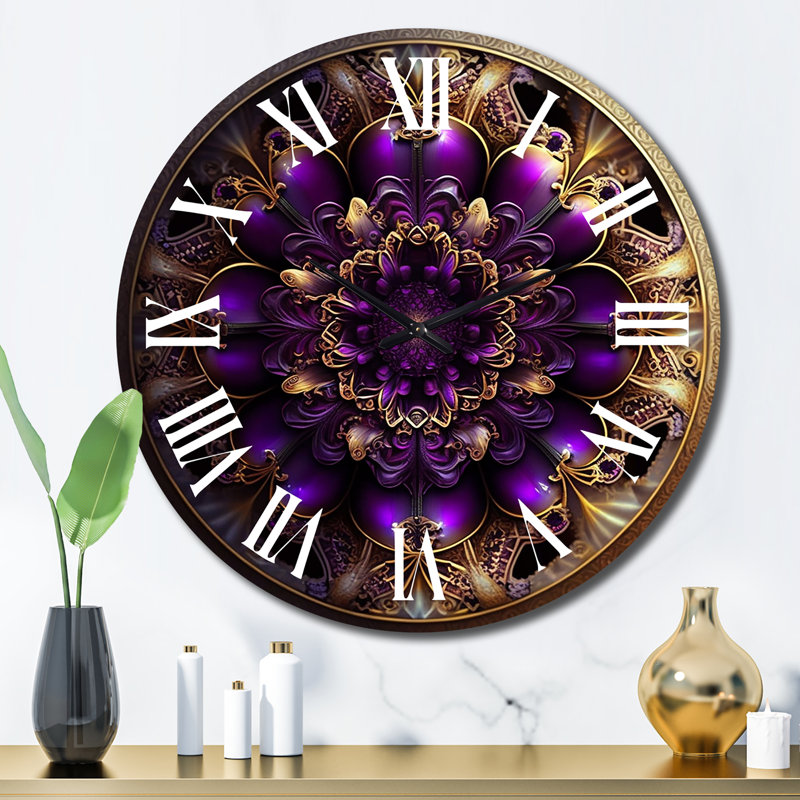 Horloge murale céleste céleste en mystérieux mauve et bleu, Grand