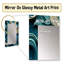 Impressions de carreaux vagues bleues et blanches II - miroir à vagues, miroir mural bleu unique-581403290