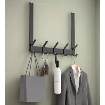 Over The Door Hooks Hanger With Extended 15.75-Inch Arms For 1-3/8 Inch Doors, Heavy-Duty Double Hook Towel Rack For Bathroom And Closet Organization