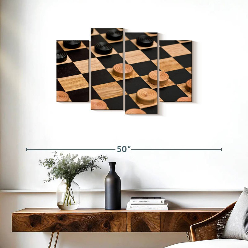 Jeu de dames, 22" H x 36" W
