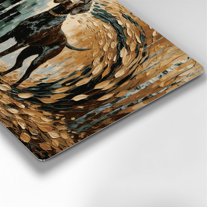 Dogs German Wirehaired Pointer, art mural en métal brun