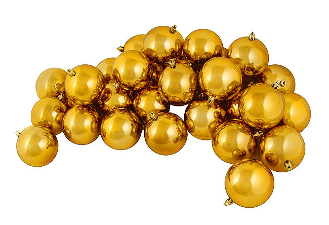 Vickerman 8" Shatterproof Bauble, 2'' H X 2'' W X 2" D, Antique Gold
