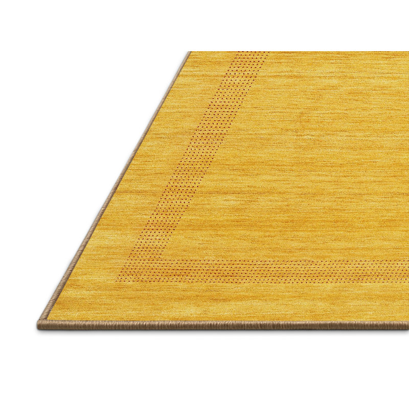 Tapis contemporain jaune, Rectangle 4 pi x 6 pi