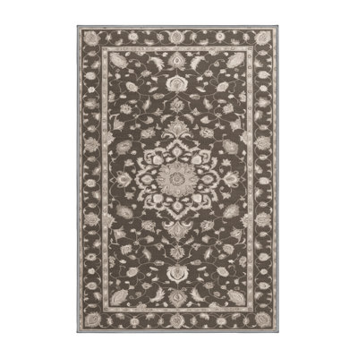 Machine Washable Tabriz Gray Area Rug