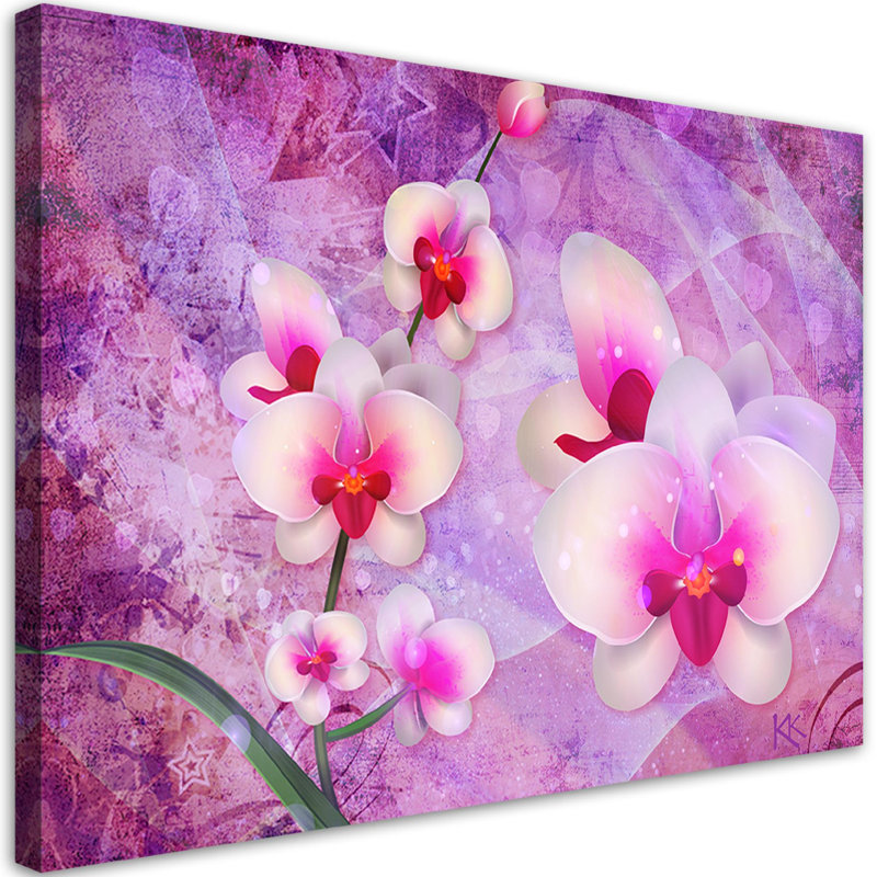 Orchid Blossom Abstraction - Wrapped Canvas Print, 80cm H x 120cm W