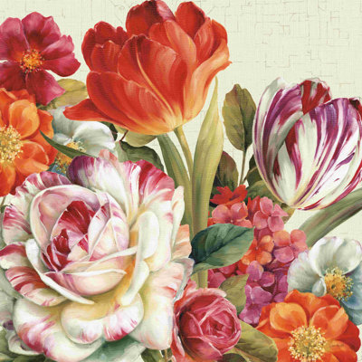 «Garden View Tossed - Florals» par Lisa Audit - impression sur toile tendue