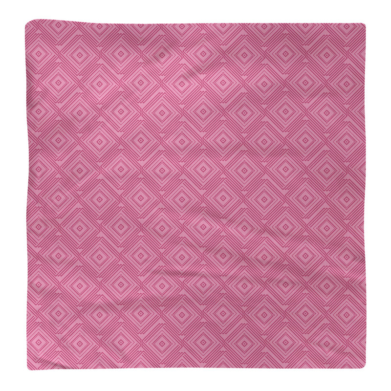 Serviette de coton à labyrinthe carrée, Rose, H 0,1 po x l 22 po x P 22 po, Sergé de polyester