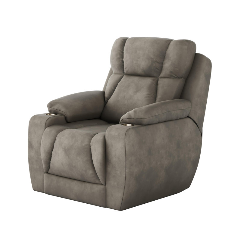 Fauteuil inclinable en cuir pour homme, Cuir véritable gris