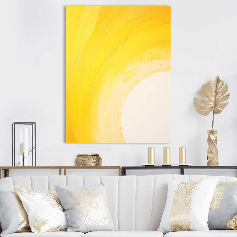 Décoration murale arc-en-ciel jaune et jaune, H 20 po x l 12 po x P 1 po, Toile tendue