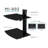 Mount-It! Black Tinted Tempered Glass Floating Two Shelves Wall Mounted Shelf with Bracket Stand