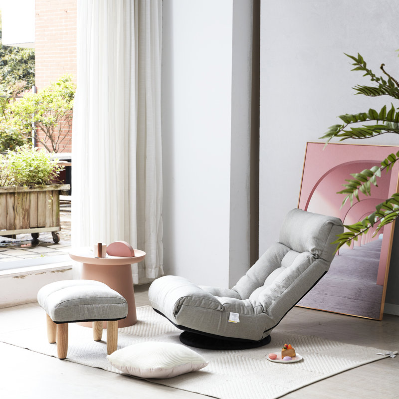 Fauteuil inclinable confortable en métal avec rembourrage en lin - s'adapte à plusieurs espaces à dossier réglable en gris, alliant style et confort
