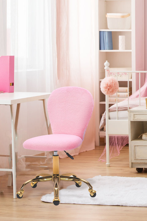 Adjustable Faux Fur Desk Chair
