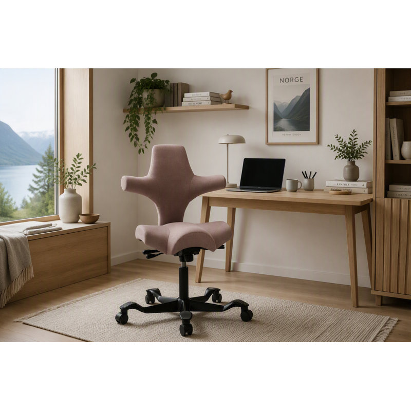 Fauteuil réglable en position assise / debout HœG Capisco, Noir, Sit-to-Stand, Rosé  