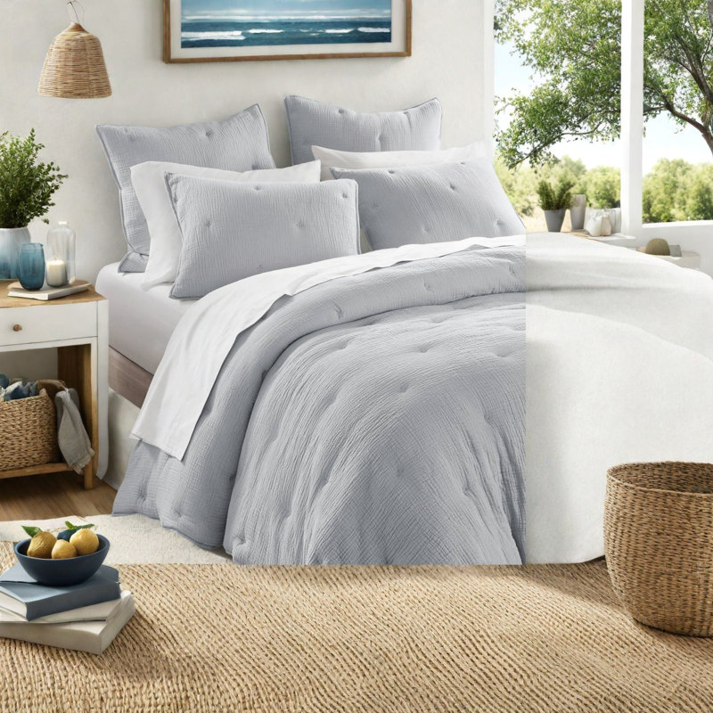 Ensembles de literie confortables, texture de gaze de coton, style brodé pour toutes les saisons