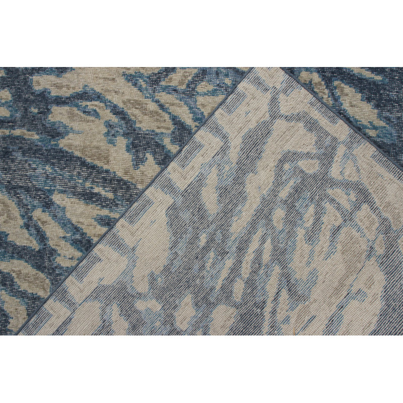 Distressed Homage Hand Knotted Wool Geometric Area Rug, Rectangle 10' x 14'