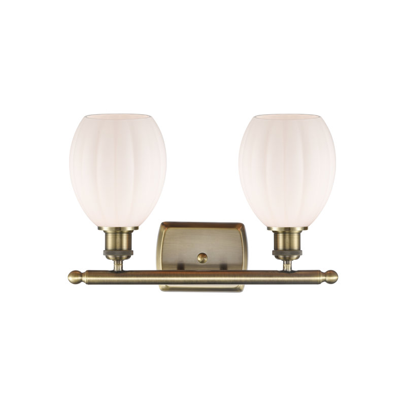 Éclairage pour meuble-lavabo Wickersham, Blanc mat, Incandescent, 2 lumières